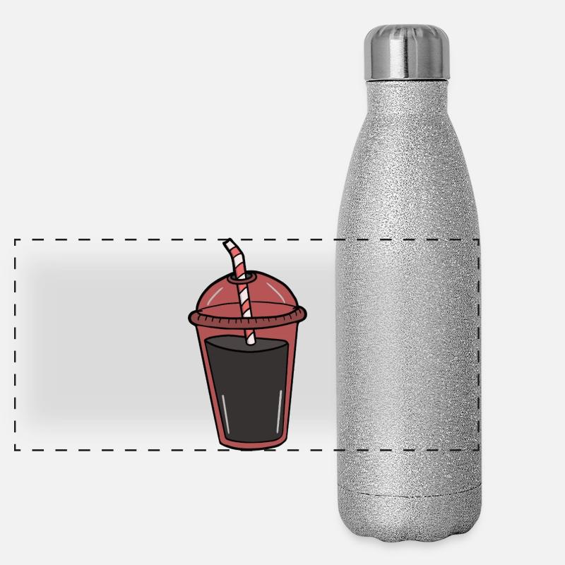 Soda Cup with Straw Panoramic Glitter Thermal Bottle 500 ml