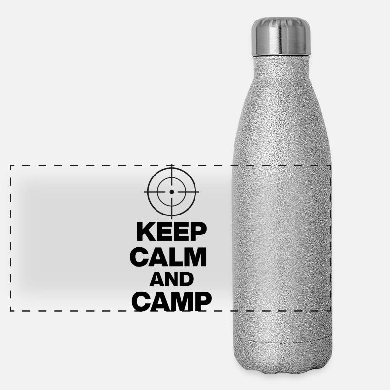 KEEP CALM AND CAMP, CAMPEN POWER! ZOCKER SNIPER ⌖ Panorama Glitzer Isolierflasche 500 ml
