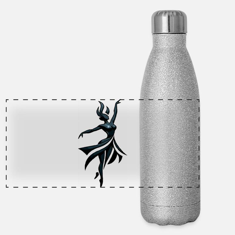 Schattentänzerin in Neonblau Panorama Glitzer Isolierflasche 500 ml