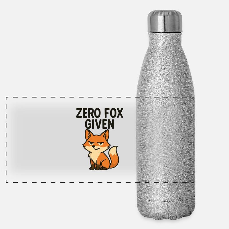 Illustration de renard impertinent minimaliste Gourde isotherme panoramique pailletée 500 ml