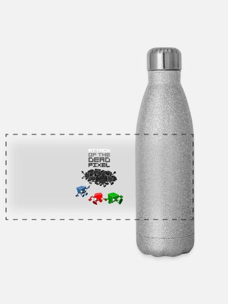 dead pixel - Panorama Glitzer Isolierflasche 500 ml - Silber Glitzer - Vorne