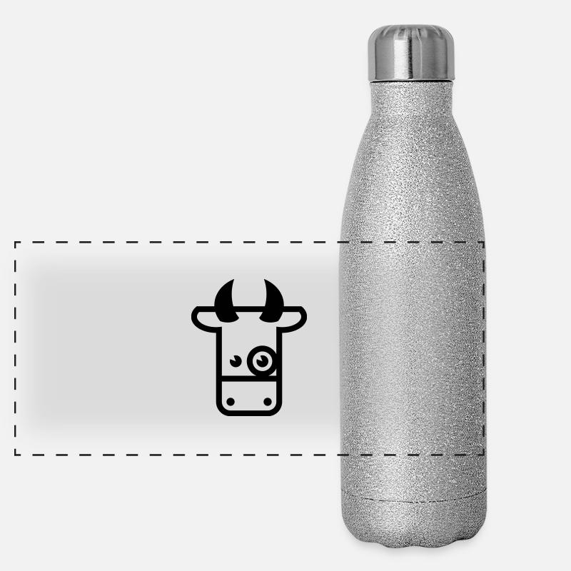 Kuh / Cow / Vache / Vaca / Vacca / Koe (1C) Panorama Glitzer Isolierflasche 500 ml