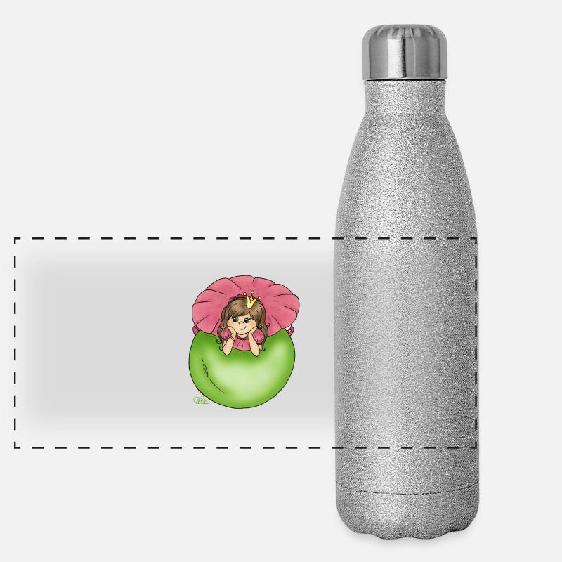 Prinzessin auf der Erbse Panorama Glitzer Isolierflasche 500 ml