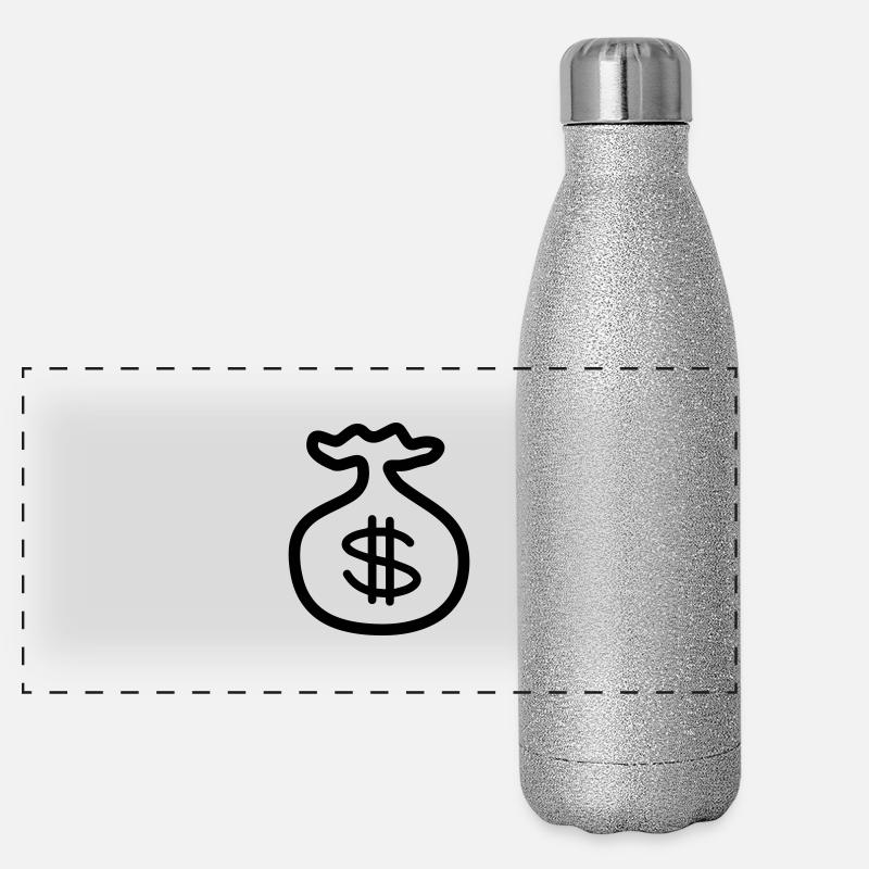 Dollar Geld Money Panorama Glitzer Isolierflasche 500 ml