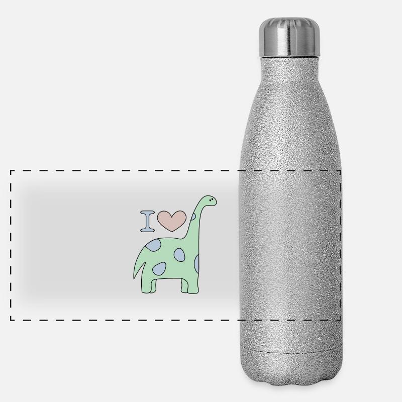 I Love Dino Panorama Glitzer Isolierflasche 500 ml