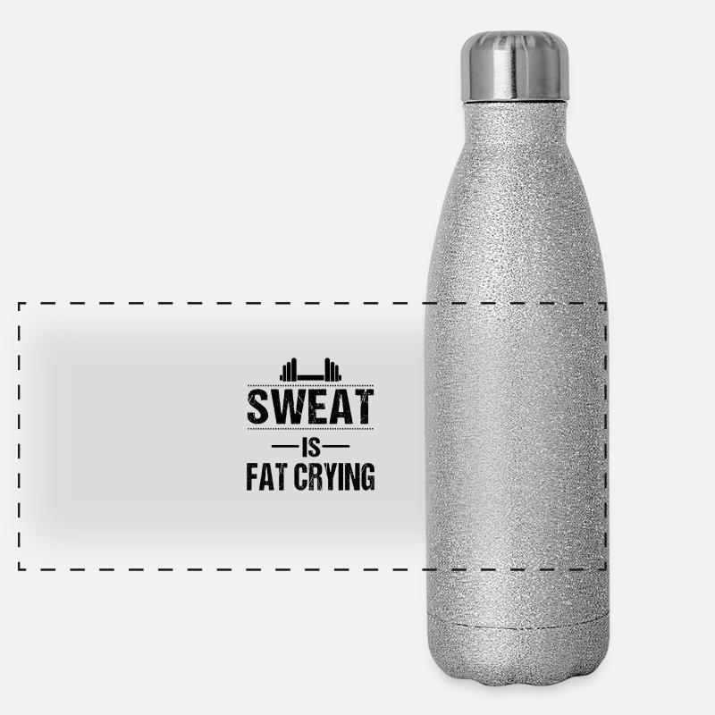 Sweat is fat crying Panorama Glitzer Isolierflasche 500 ml