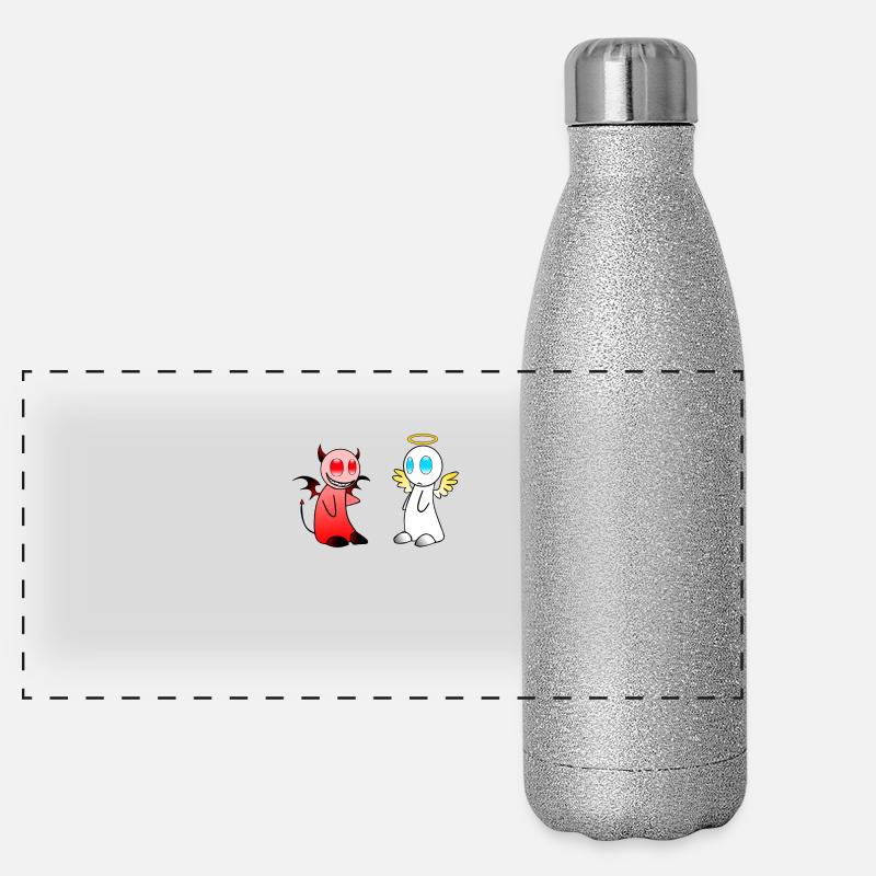 Motif Ange & Diable Gourde isotherme panoramique pailletée 500 ml