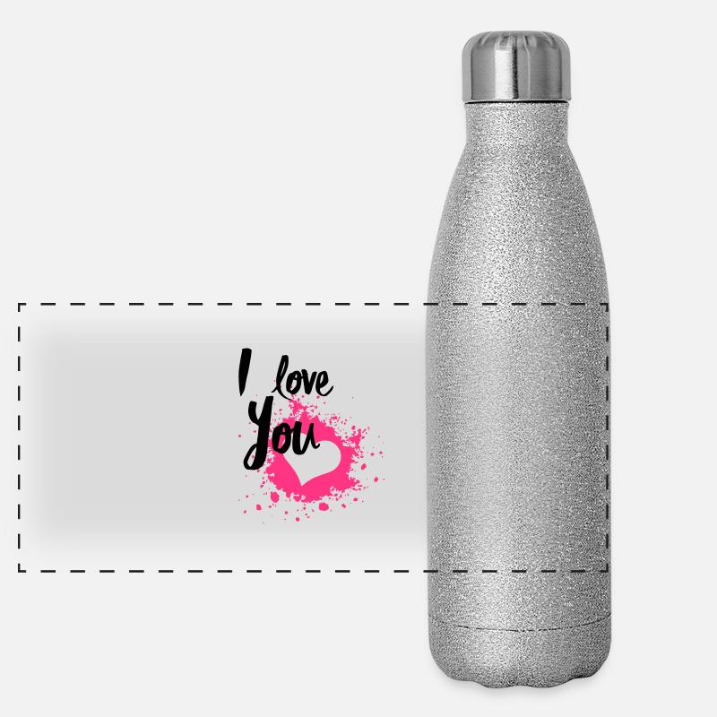 I Love You Gourde isotherme panoramique pailletée 500 ml