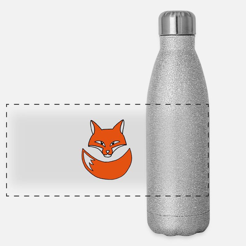 Orange Fox Wildlife Nature - by MEOW. Panorama Glitzer Isolierflasche 500 ml