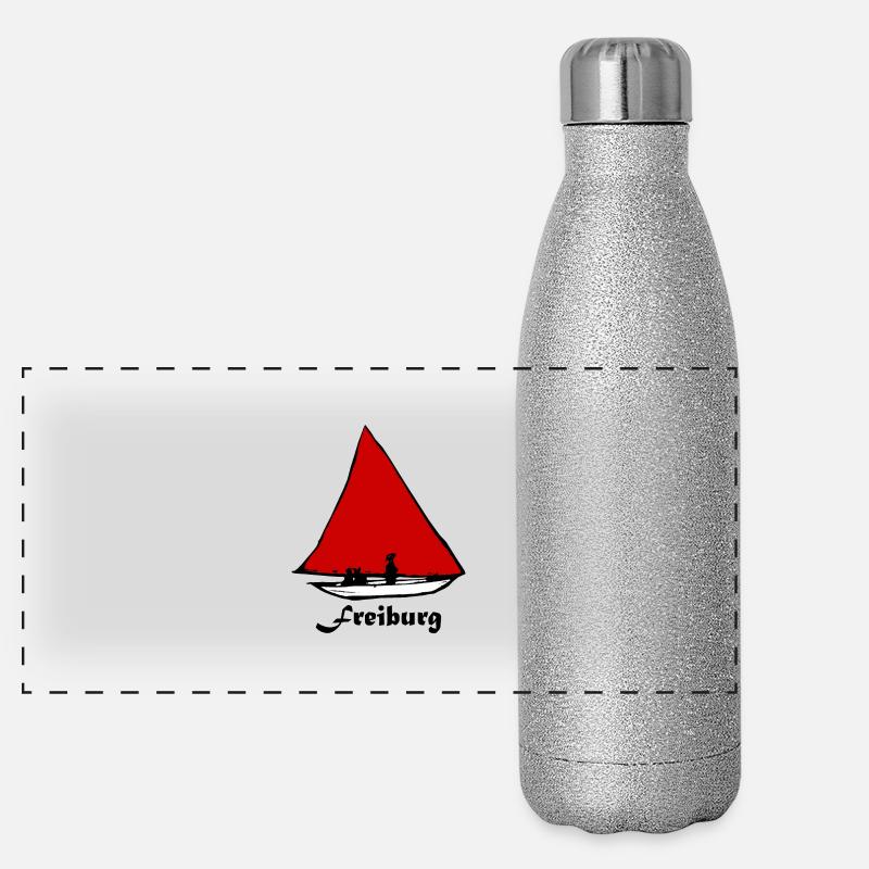 Bächleboot Rot in Freiburg Ernst Ludwig Kirchner Panorama Glitzer Isolierflasche 500 ml