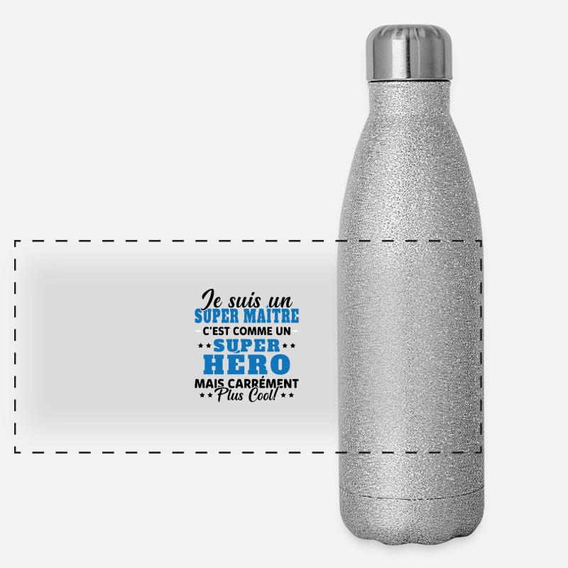 Super Maître Comme Un Super Héro Humour Cadeau Gourde isotherme panoramique pailletée 500 ml