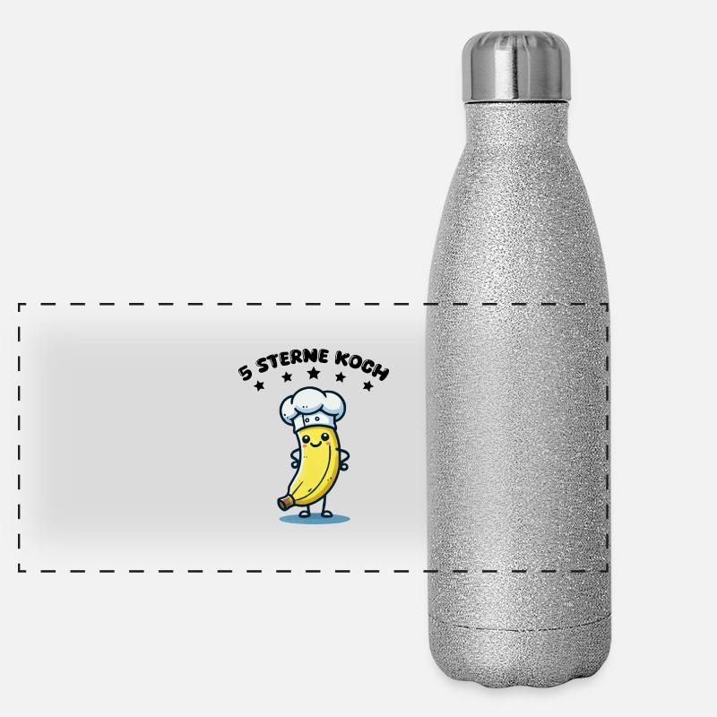 banane comic koch sterne Panorama Glitzer Isolierflasche 500 ml