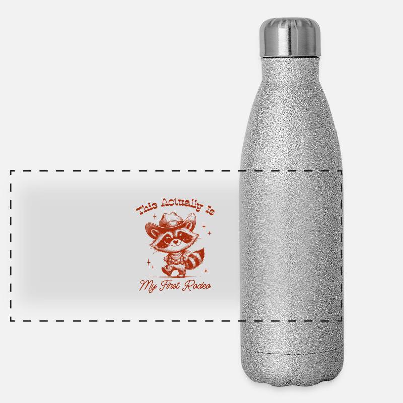 C’est en fait mon premier cow-boy raton laveur de rodéo Gourde isotherme panoramique pailletée 500 ml