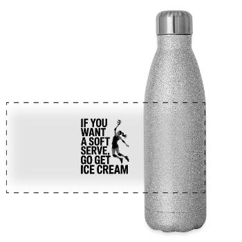 Soft-serve? Then off to the – volleyball - Panoramic Glitter Thermal Bottle 500 ml - silver glitter - Front