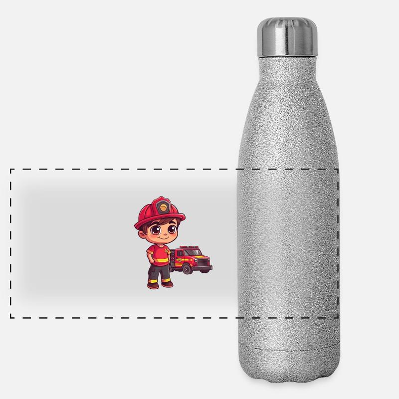 Children's Fire Brigade Panoramic Glitter Thermal Bottle 500 ml