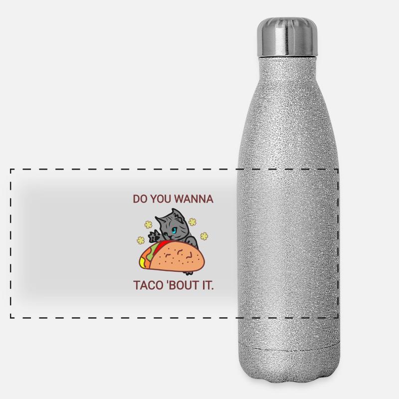 Willst du Taco drüber Panorama Glitzer Isolierflasche 500 ml