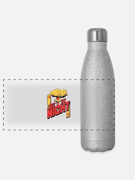 Jetzt nicht! - Panorama Glitzer Isolierflasche 500 ml - Silber Glitzer - Vorne
