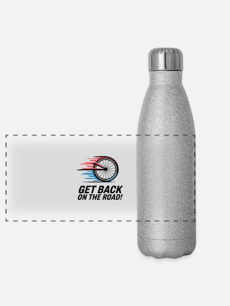 FAHRRAD-RÄDER - Panorama Glitzer Isolierflasche 500 ml - Silber Glitzer - Vorne