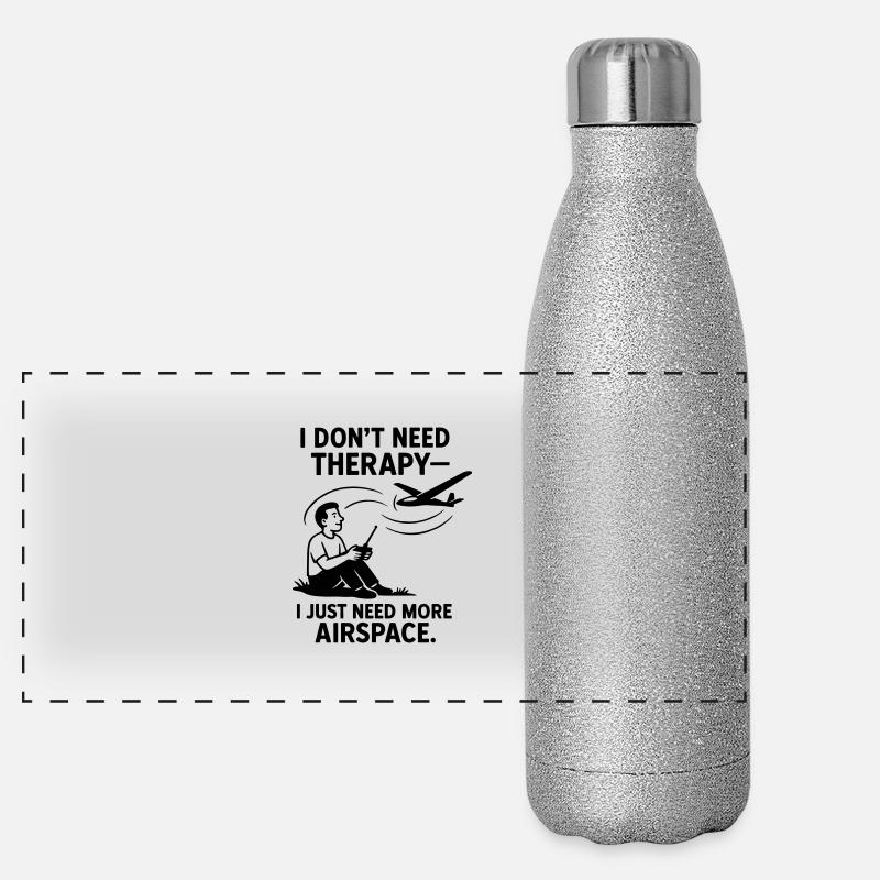 0001 NoTherapy MoreAirspace - Panoramic Glitter Thermal Bottle 500 ml - silver glitter