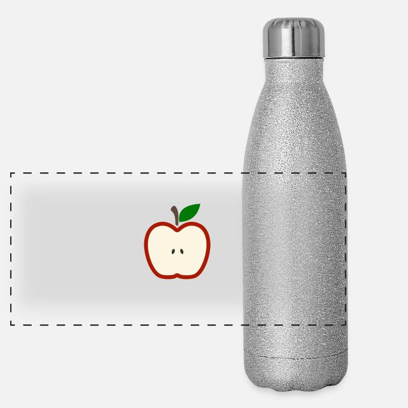 Halber Apfel Obst Illustration Panorama Glitzer Isolierflasche 500 ml