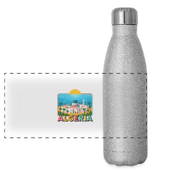 Algérie DZ Algeria - Gourde isotherme panoramique pailletée 500 ml - paillettes argentées - Devant