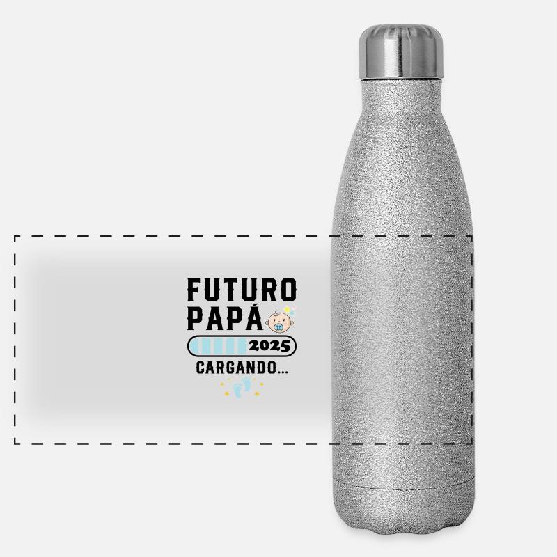 Zukunft Papst 2025 Erstvater 2025 Panorama Glitzer Isolierflasche 500 ml