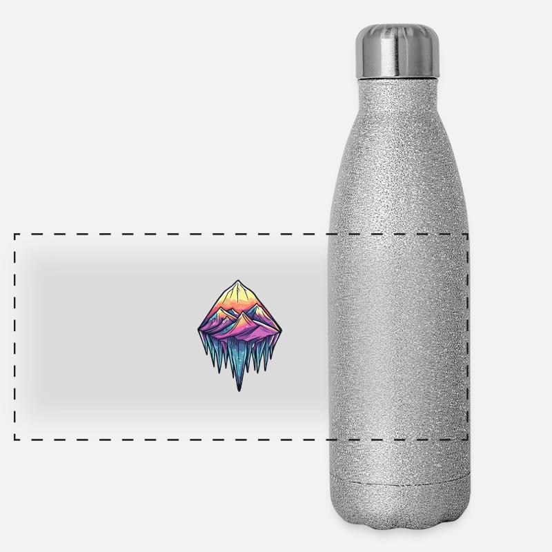Eisberge Symbol Arktis Berge Panorama Glitzer Isolierflasche 500 ml