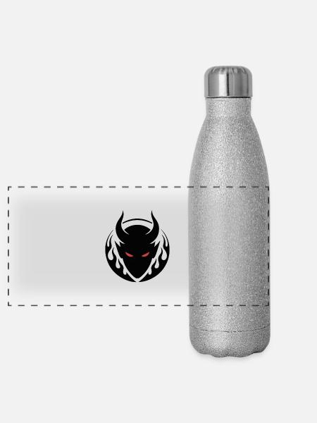 DUNKLER GEIST - Panorama Glitzer Isolierflasche 500 ml - Silber Glitzer - Vorne