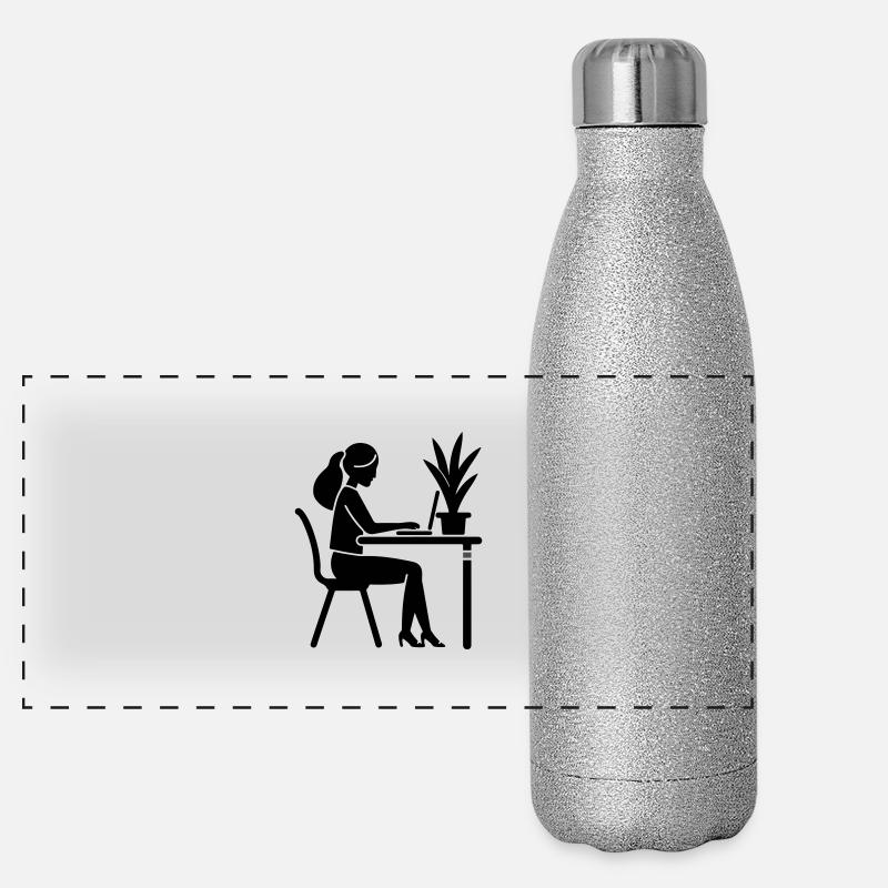 Lernen Studieren Arbeiten Panorama Glitzer Isolierflasche 500 ml