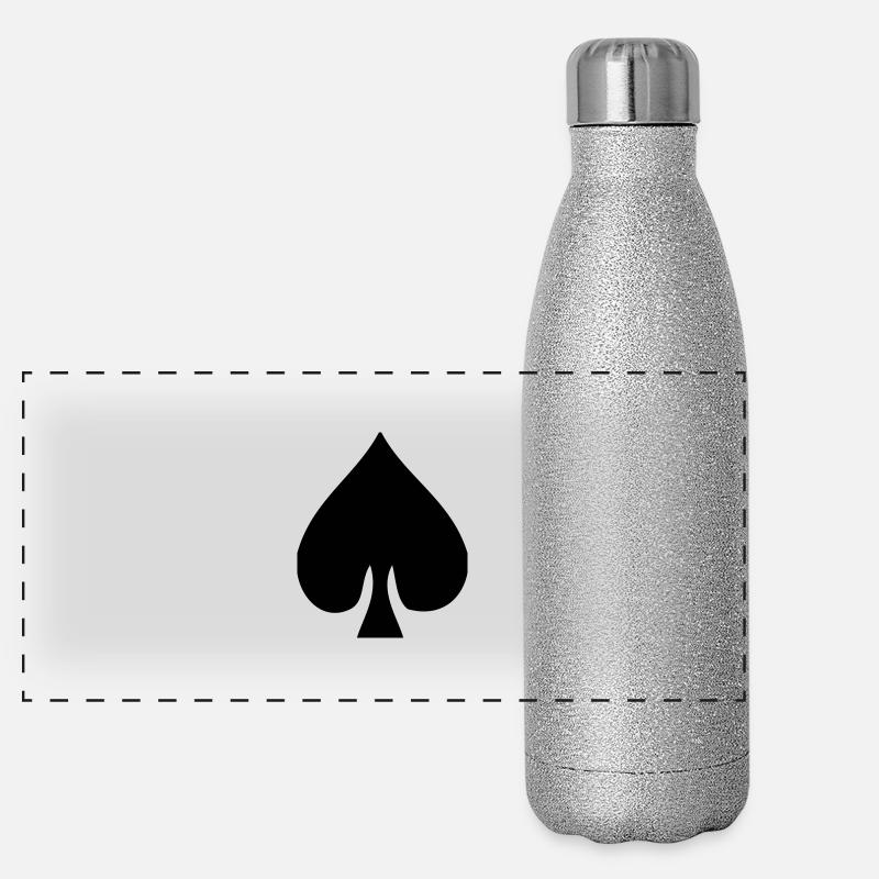 Pik - Kartenspiel Panorama Glitzer Isolierflasche 500 ml