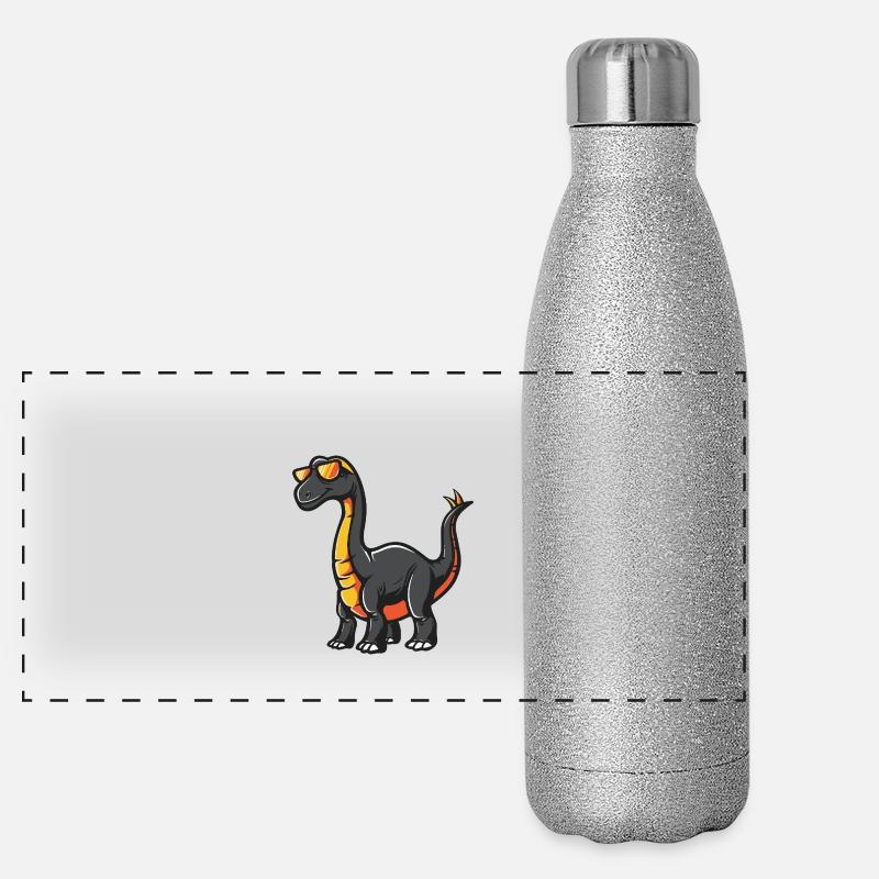 Dinosaur brontosaurus cool animal Panoramic Glitter Thermal Bottle 500 ml