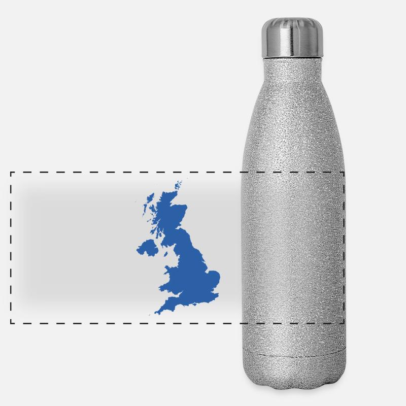 UK kort Termoflaske i rustfrit stål med glimmer