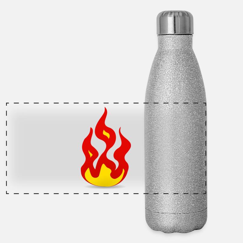 Flammes de feu Gourde isotherme panoramique pailletée 500 ml