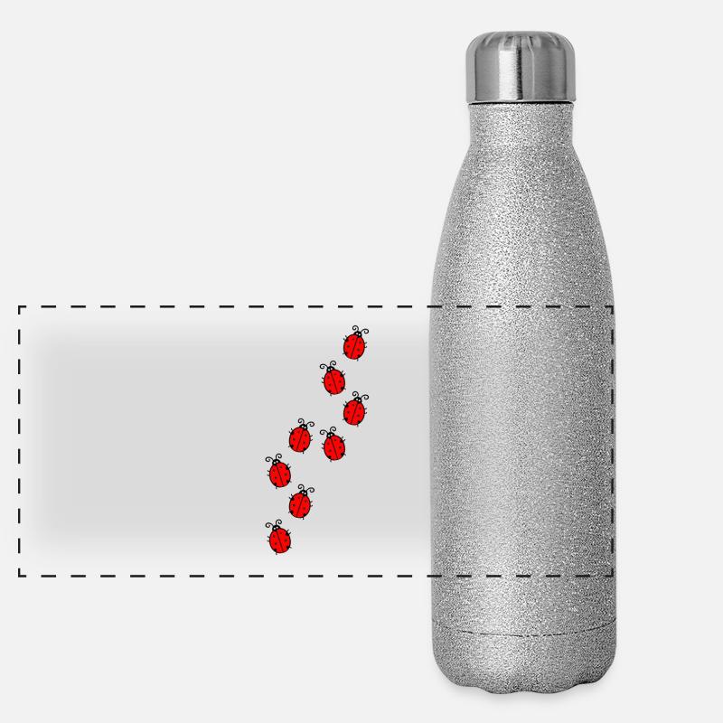 Marienkäfer Panorama Glitzer Isolierflasche 500 ml