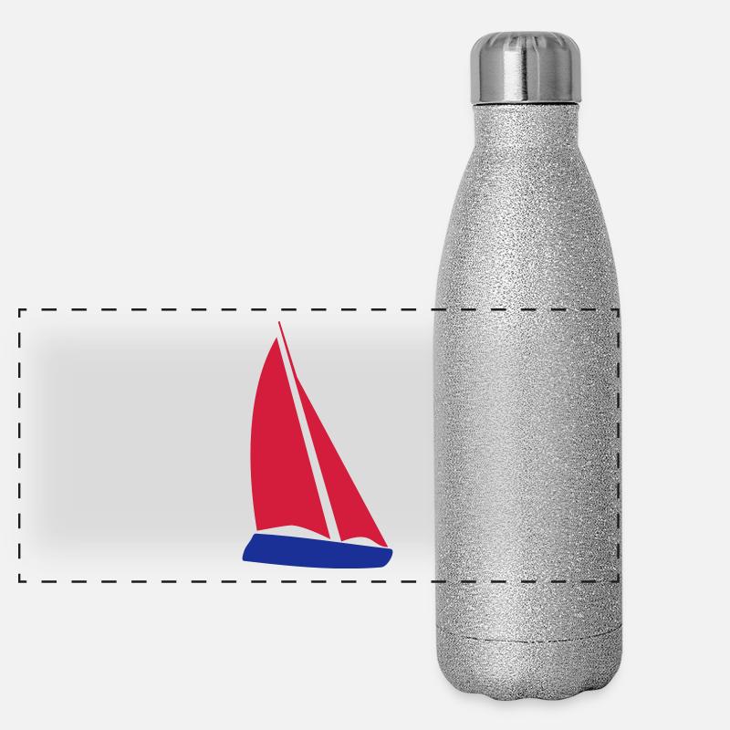 Segelboot Panorama Glitzer Isolierflasche 500 ml