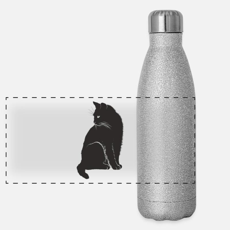 black cat Panoramic Glitter Thermal Bottle 500 ml