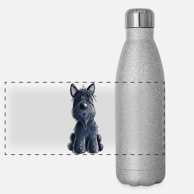 Süßer Scottish Terrier - Scottie - Geschenk - Hund Panorama Glitzer Isolierflasche 500 ml