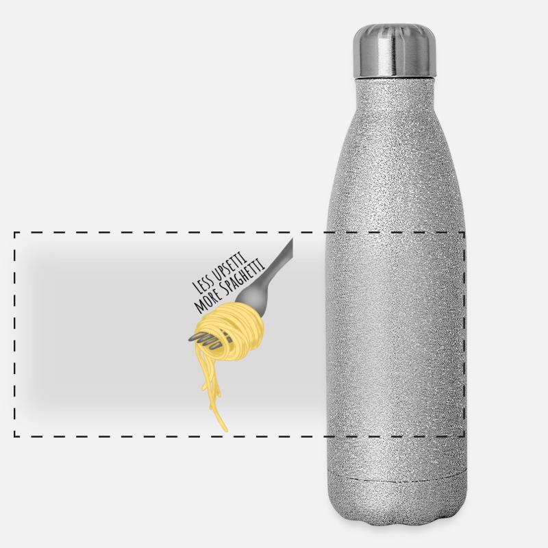 Less upsetti more Spaghetti Panorama Glitzer Isolierflasche 500 ml