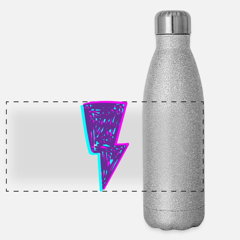 Rayon néon psychédélique Gourde isotherme panoramique pailletée 500 ml