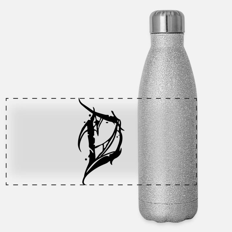 D - Panoramic Glitter Thermal Bottle 500 ml - silver glitter