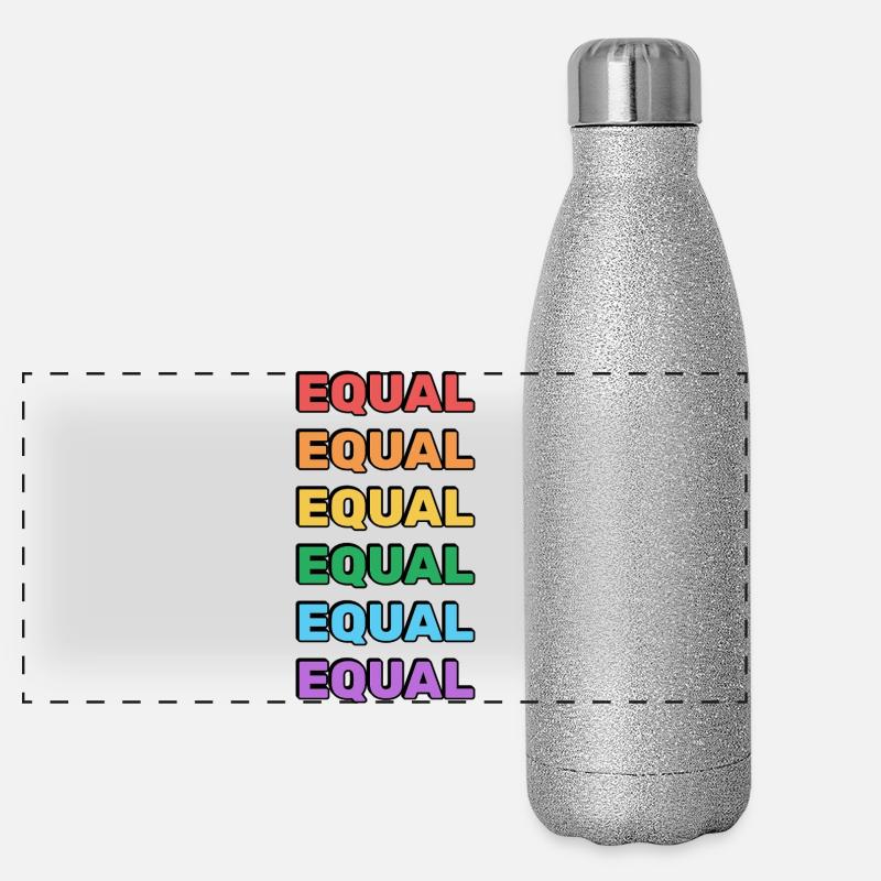 LGBTQ+ Equality Rainbow Pride Merch Panoramic Glitter Thermal Bottle 500 ml