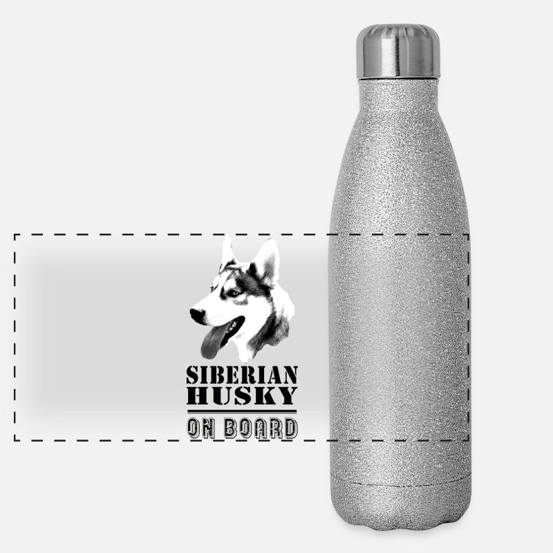 Husky on Board Panorama Glitzer Isolierflasche 500 ml