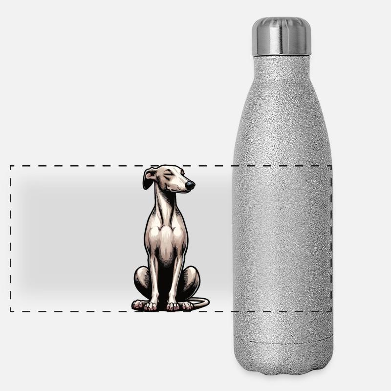 Whippet Greyhound Whippets Greyhound Owner Panoramic Glitter Thermal Bottle 500 ml