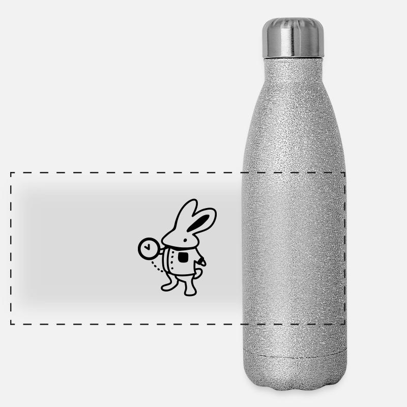 Lapin + Horloge - Line Gourde isotherme panoramique pailletée 500 ml
