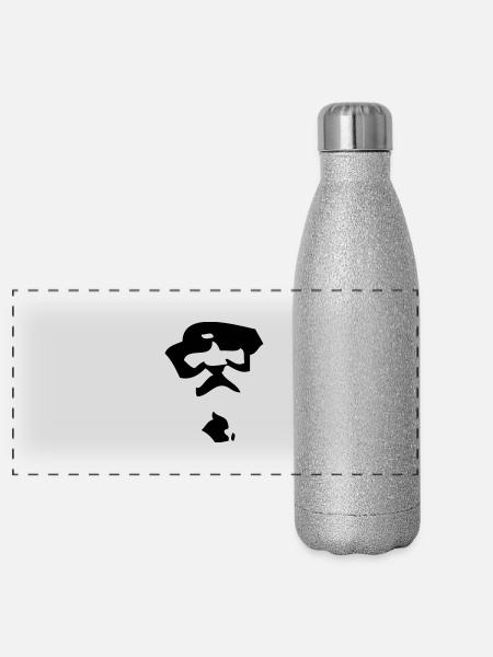 Almöhi - Panorama Glitzer Isolierflasche 500 ml - Silber Glitzer - Vorne