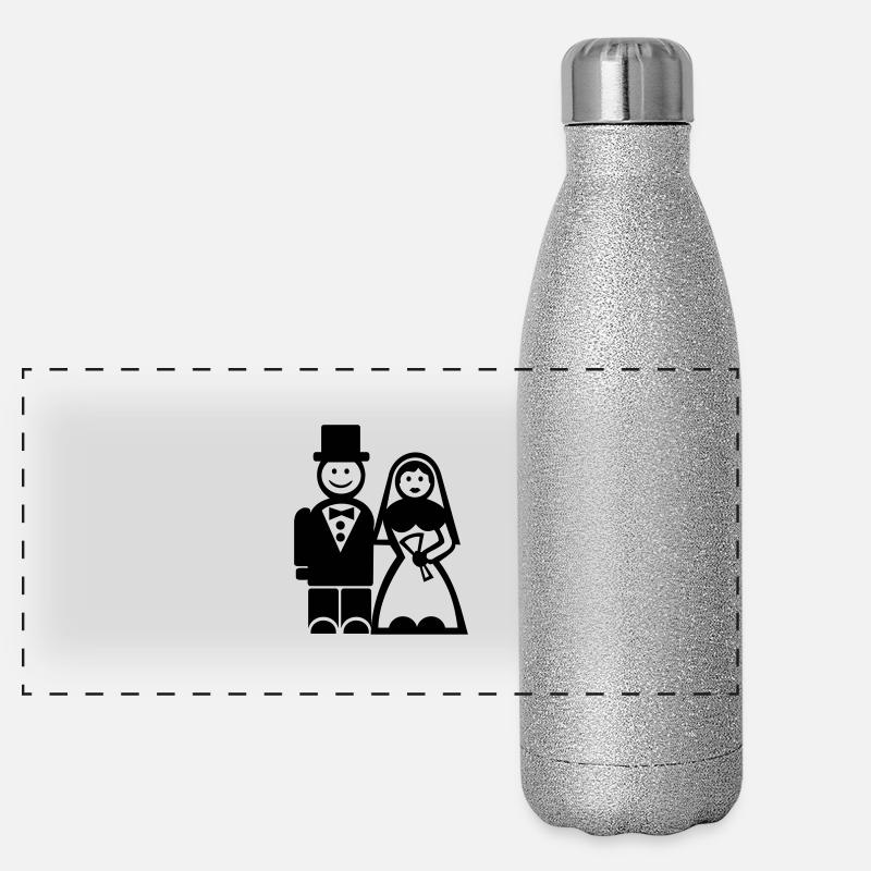 Hochzeit Panorama Glitzer Isolierflasche 500 ml