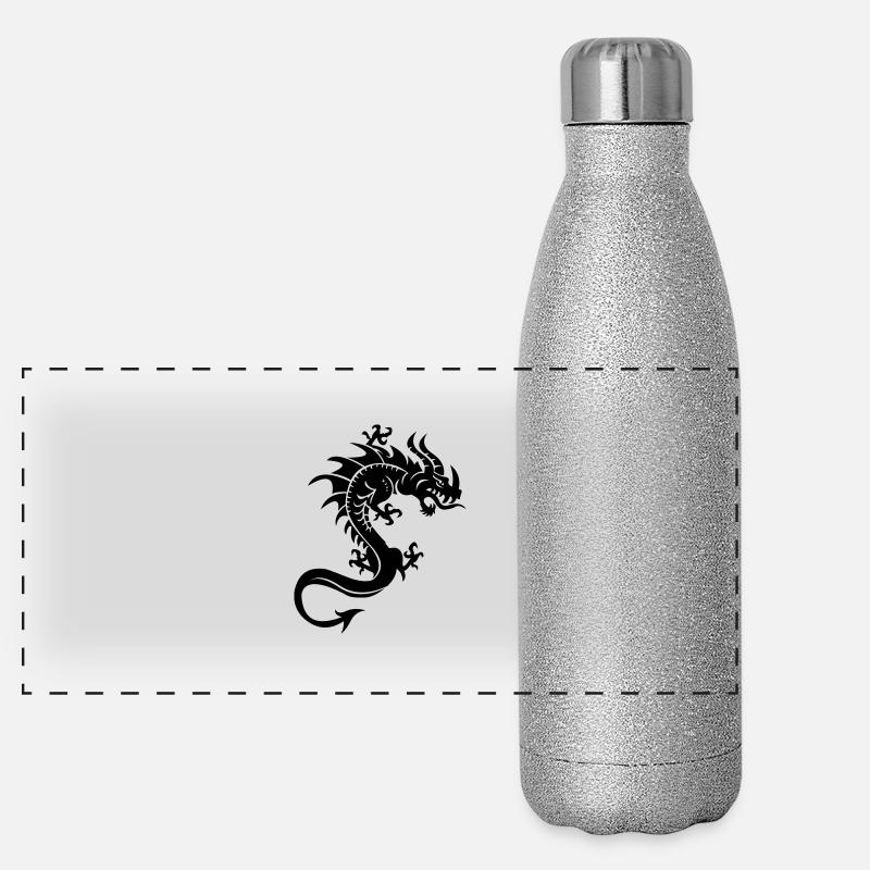 Dragon, Dragon, Tribal Gourde isotherme panoramique pailletée 500 ml