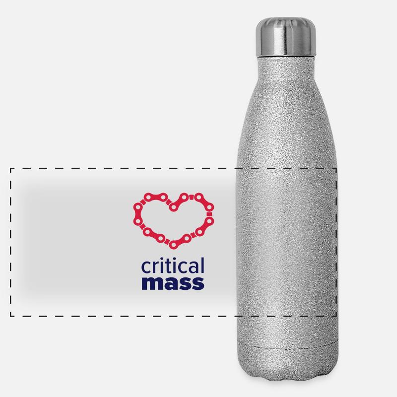 Critical Mass - Coeur pour les cyclistes Gourde isotherme panoramique pailletée 500 ml