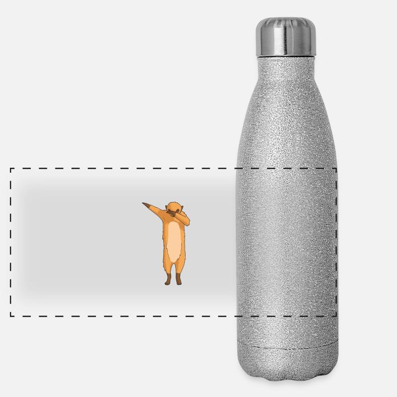 Tanzendes Erdmännchen - Meerkats Dabbing Dancing Panorama Glitzer Isolierflasche 500 ml