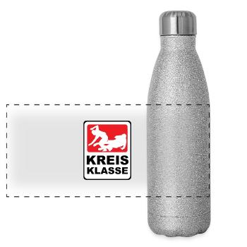 kreisklasse_1 - Panoramic Glitter Thermal Bottle 500 ml - silver glitter - Front